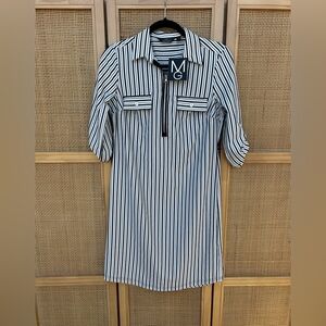 Striped Black and White Shirt Dress